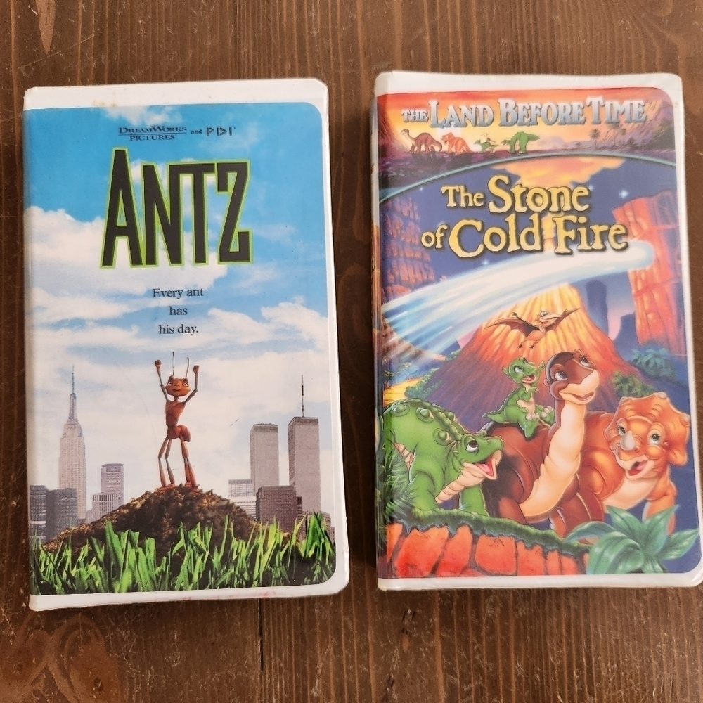 The Land Before Time VII: The Stone of Cold Fire (VHS, 2000) + Antz Both Tested